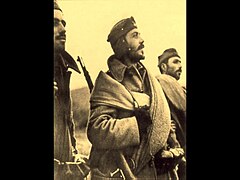 Three Greek Second World War soldiers, wearing forage caps mod.1938.