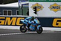 John Hopkins, riding his 2007 Rizla Suzuki GSV-R. The Rizla logos have been removed to comply with the anti-tobacco laws set in place in most countries at the time.