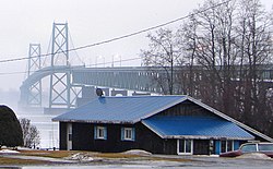 Johnstown with the Ogdensburg-Prescott International Bridge in the background