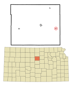 Location within Lincoln County and Kansas