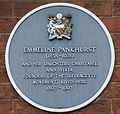 Blue plaque on the wall of The Pankhurst Centre