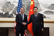 Secretary Blinken with Chinese Foreign Minister Qin Gang in Beijing, China, June 2023