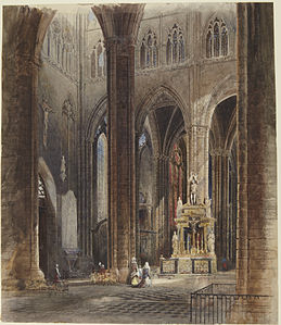 Interior of the cathedral by David Roberts (c. 1827)