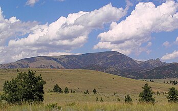 The "Sleeping Giant" mountain formation, on the western edge of the Big Belts, part of the Sleeping Giant Wilderness Study Area