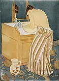 Mary Cassatt, Woman Bathing (La Toilette), 1890–91, Drypoint and aquatint print