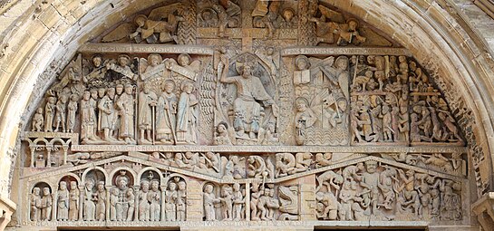 Romanesque - Last Judgement tympanum, Abbey Church of Sainte-Foy, Conques, France, early 12th century[23]