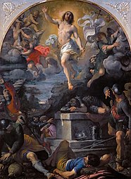Resurrection of Christ; by Annibale Carracci; 1593; oil on canvas; 217 x 160 cm; Louvre[104]