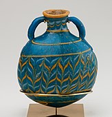 Bottle; 1295–1070 BC; glass; height: 10 cm (4 in); Metropolitan Museum of Art