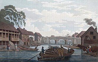 1800-1820: The old Vaterland Bridge, by John William Edy