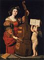 Domenichino, Saint Cecilia with an angel holding a musical score, (c. 1617–18).