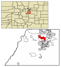 Location of the City of Castle Pines in Douglas County, Colorado.