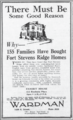 Advertisement for Fort Stevens Ridge in The Washington Evening Star, August 1, 1925.
