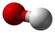 Ball-and-stick model of the hydroxide ion