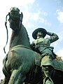 Located on East Street near Route 27 in Walpole, this equestrian statue depicts Lieutenant Lewis, an officer in Queen Anne's War and ancestor of the prominent local family whose former home is now maintained by the Walpole Historical Society.