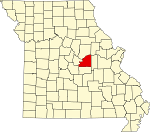 Map of Missouri highlighting Osage County