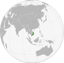 Republic of South Vietnam (dark green) after the Fall of Saigon.
