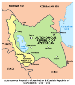 Location of the Azerbaijan People's Government