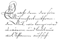 Example of Hilmar Curas, 1714, who shaped the Prussian standard script (Kurrent)