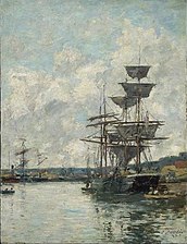 Eugène Boudin, Ships at Le Havre, 1887