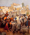 The market, oil painting by Joaquín Sorolla showing an image of the city in 1917.