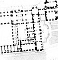 Lefuel's plan for the Escalier Daru (ground floor), photographed by Édouard Baldus