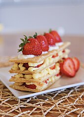 Homemade mille-feuille, using traditional techniques