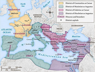 Map of the Roman Empire around 300