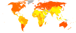 Map of dietary energy availability per person per day in 1961 (kcal/person/day)
