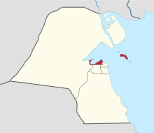 Map of Kuwait with Al-ʿĀṣima highlighted