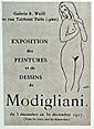 Plakat zur Amedeo-Modigliani-Ausstellung 1917 bei Weill