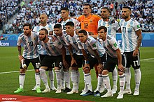 Di Maria and the rest of the Argentina National Team starting eleven for the match against Nigeria.