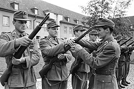 Austrian troops training with M1 Garand rifles during the 1950s