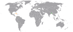 Map indicating locations of Bangladesh and Cuba