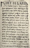 Erste Seite des Beowulf-Manuskripts aus dem 'Nowell Codex'