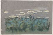 Blue Thicket, pastel on gray paper (18.6 x 27.8 cm)