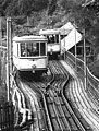 Abt switch used in 1895 built Dresden Funicular Railway (photo of 1985)