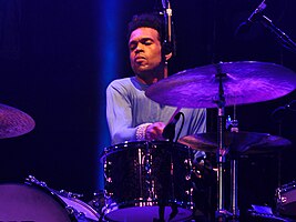 Drayton performing with Cold Chisel in 2012
