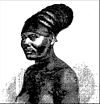 Mangbetu-Frau mit Schädeldeformation und Ohrschmuck