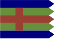 Proposal for flag of Jutland, designed by artist Per Kramer (1975)[6] (actual use is not recorded)