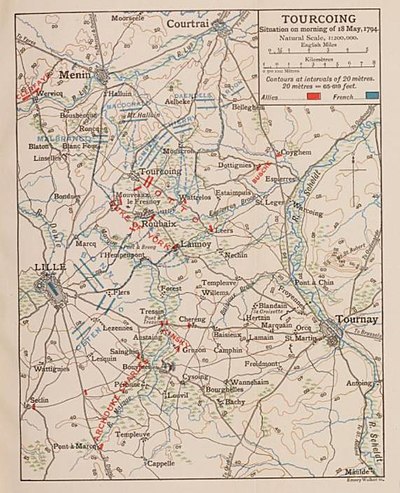 Map of the Battle of Tourcoing, 18 May 1794