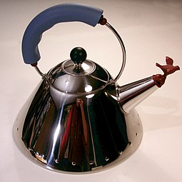 Graves kettle, 1984, a postmodern kettle with a bird-shaped whistle on the spout