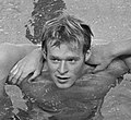 Gunnar Larsson, winner of the 200-metre individual medley and 400-metre individual medley.