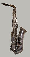 Vintage silver-plated 'Pennsylvania Special' alto saxophone, manufactured by Kohlert & Sons for Selmer[1] in Czechoslovakia, circa 1930