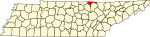 State map highlighting Pickett County