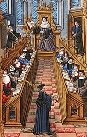 A faculty meeting at the University of Paris in the 16th century