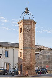 The clock tower in Mondonville