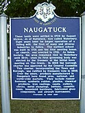 Town history sign found on the Naugatuck Green