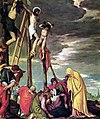 Jesus, on the cross, is mocked in Calvary as the King of the Jews, Luke 23:36–37.
