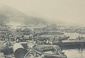 Port of Hakodate in 1897, by Ogawa Kazumasa