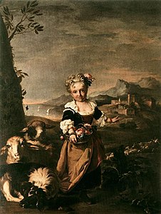 Niccolò Cassana: Angiola Biondi, eine Zwergin im Dienst der Violante Beatrice von Bayern, 1707 (Palazzo Pitti, Florenz)